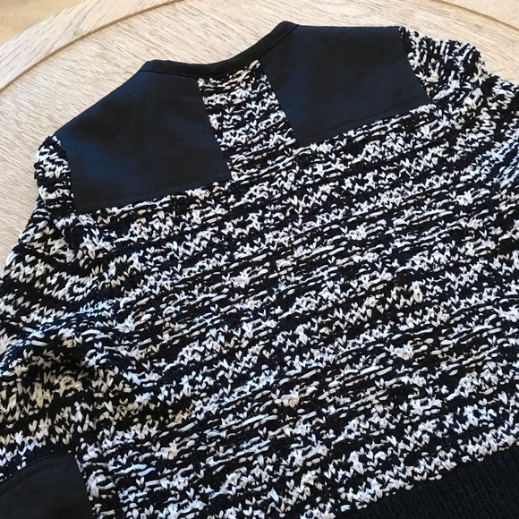 Rag & Bone Viola Black And White Ribbon Knit Sweater Jacket Zipper - Picture 9 of 15